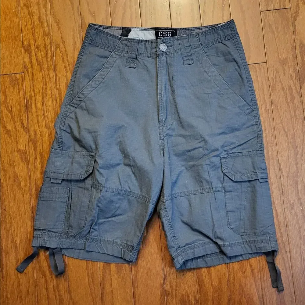 CSG Champs Sports Gear Cargo Shorts Men Size 30 Green Casual Lightweight